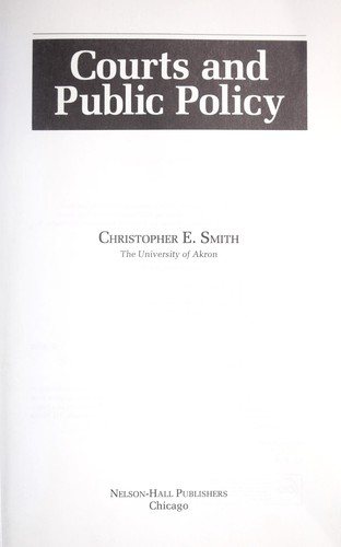 Couverture : Courts and public policy