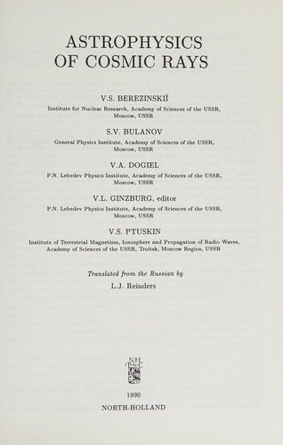 Couverture : Astrophysics of cosmic rays