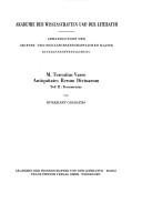 Couverture : M. Terentius Varro Antiquitates rerum divinarum