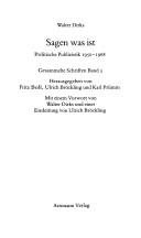 Couverture : Sagen was ist