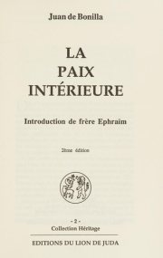 Couverture : La paix intérieur "collection Héritage"