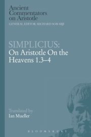 Couverture : Simplicius: On Aristotle On the Heavens 1.3-4