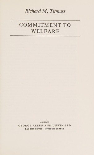 Couverture : Commitment to welfare