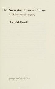 Couverture : The normative basis of culture