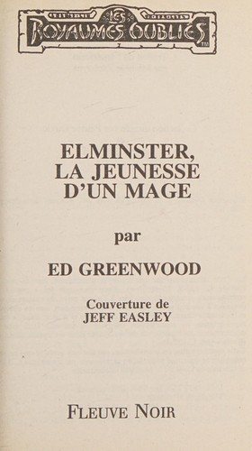 Couverture : Elminster la jeunesse d'un mage