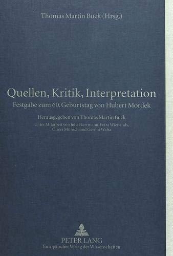 Couverture : Quellen, Kritik, Interpretation