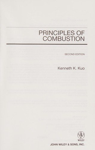 Couverture : Principles of Combustion