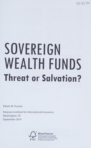 Couverture : Sovereign wealth funds
