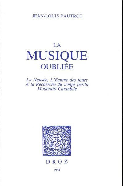 Couverture : La musique oubliée