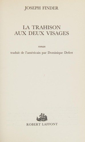 Couverture : La trahison aux deux visages