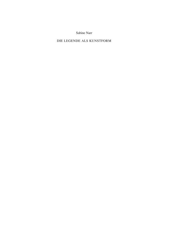 Couverture : Die Legende als Kunstform