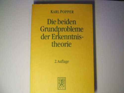 Couverture : Die beiden Grundprobleme der Erkenntnistheorie. Aufgrund von Manuskripten aus den Jahren 1930 - 1933.