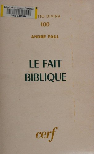 Couverture : Le Fait biblique