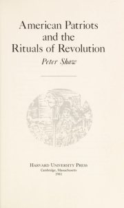 Couverture : American patriots and the rituals of revolution