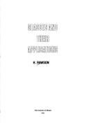 Couverture : Glasses and their applications