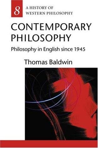 Couverture : Contemporary philosophy: Philosophy in English since 1945