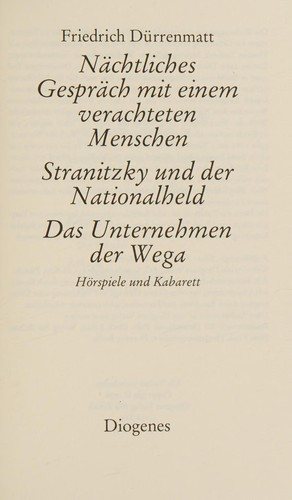Couverture : Nächtliches Gespräch mit einem verachteten Menschen