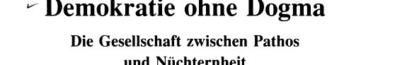 Couverture : Demokratie Ohne Dogma