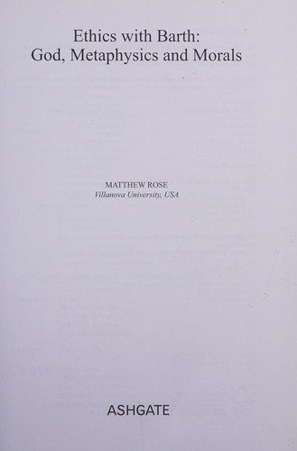 Couverture : Ethics with Barth