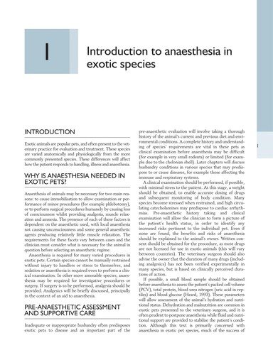 Couverture : Anaesthesia of exotic pets