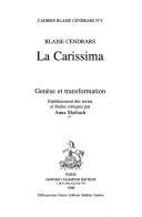 Couverture : Blaise Cendrars, La Carissima
