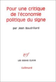 Couverture : Pour une critique de l'économie politique du signe