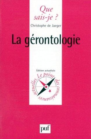 Couverture : La Gérontologie