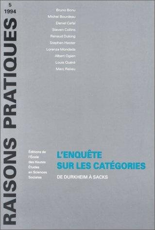 Couverture : L' Enquête sur les catégories