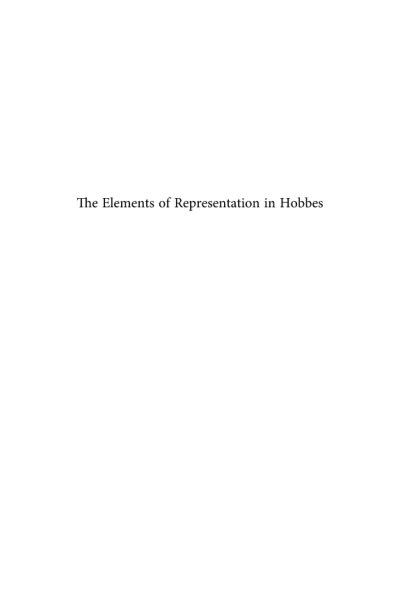 Couverture : The elements of representation in Hobbes