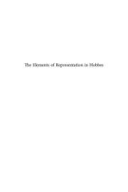 Couverture : The elements of representation in Hobbes