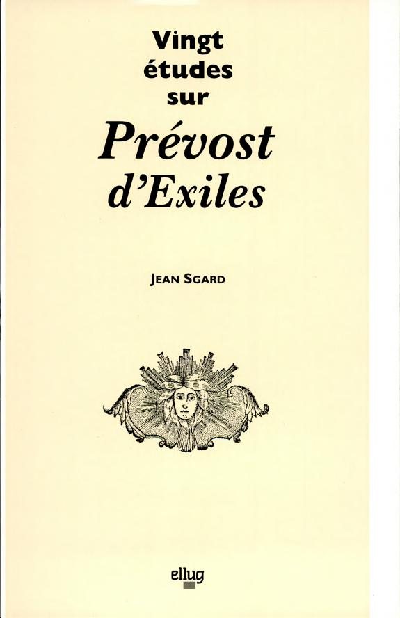 Couverture : Vingt études sur Prévost d'Exiles