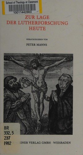 Couverture : Zur Lage der Lutherforschung heute