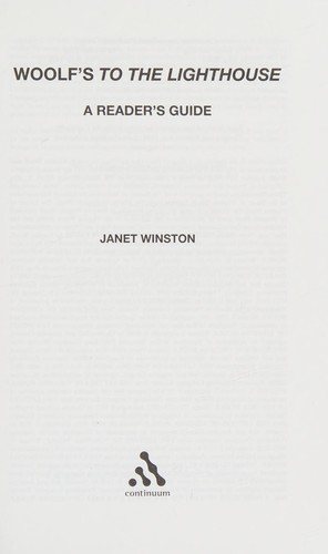 Couverture : Woolf's To the lighthouse