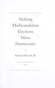 Couverture : Making multicandidate elections more democratic