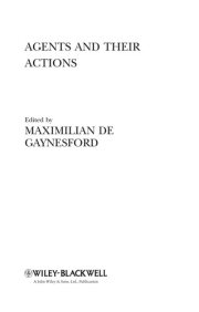 Couverture : Agents and Their Actions