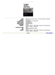 Couverture : Children of the dark house