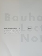 Couverture : Bauhaus Lecture Notes