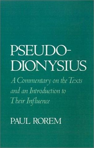 Couverture : Pseudo-Dionysius