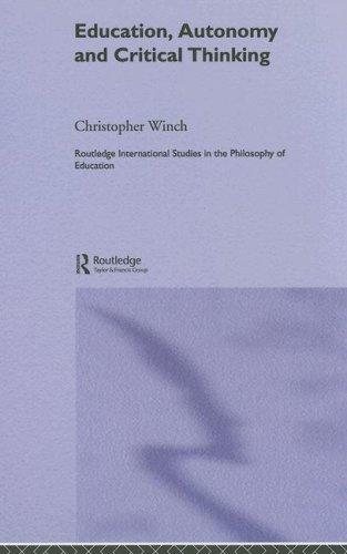 Couverture : Education, autonomy, and critical thinking