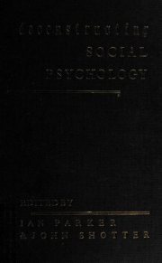 Couverture : Deconstructing social psychology