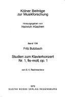 Couverture : Studien zum Klavierkonzert Nr. 1, fis-moll, op. 1 von S. V. Rachmaninov