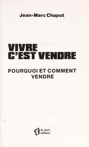 Couverture : Vivre, c'est vendre
