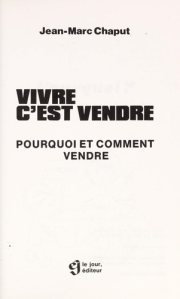 Couverture : Vivre, c'est vendre