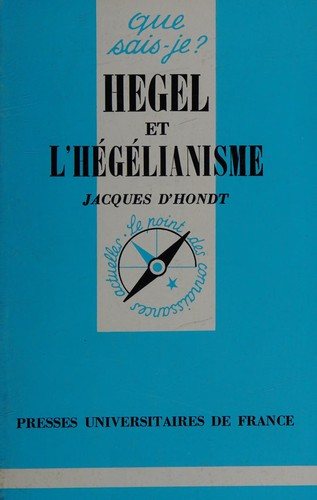 Couverture : Hegel et l'hégélianisme