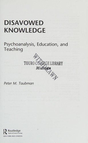 Couverture : Disavowed Knowledge