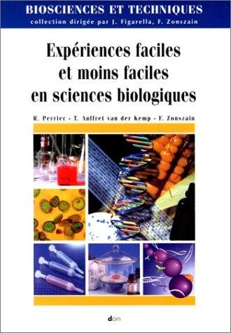 Couverture : Expériences faciles et moins faciles en sciences biologiques