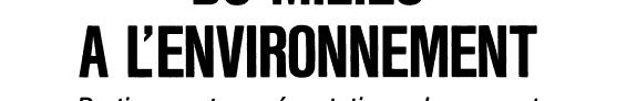Couverture : Du milieu à l'environnement
