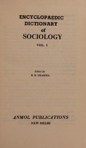 Couverture : Encyclopaedic Dictionary of Sociology
