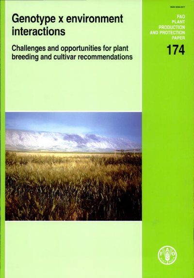 Couverture : Genotype x environment interactions