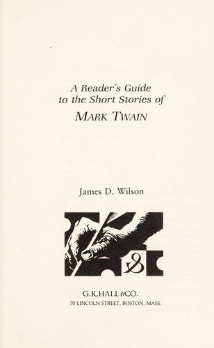 Couverture : A reader's guide to the short stories of Mark Twain